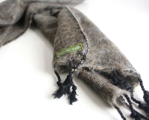 Traditional Hand Loomed Gray Brown Woolen Muffler - nepacrafts