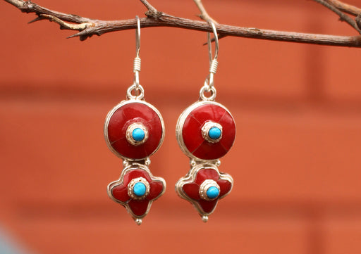 Elegant Floral Sterling Silver Dangle Earrings - nepacrafts