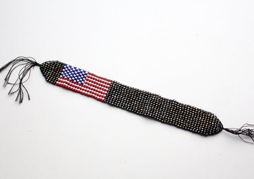American Flag Shiney Glass Beads Unisex Bracelet - nepacrafts