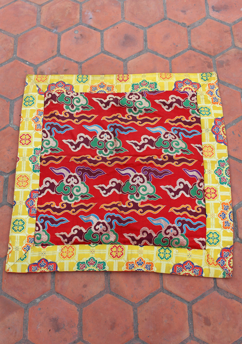 Brocade Framed Tibetan Symbol Altar Cloth