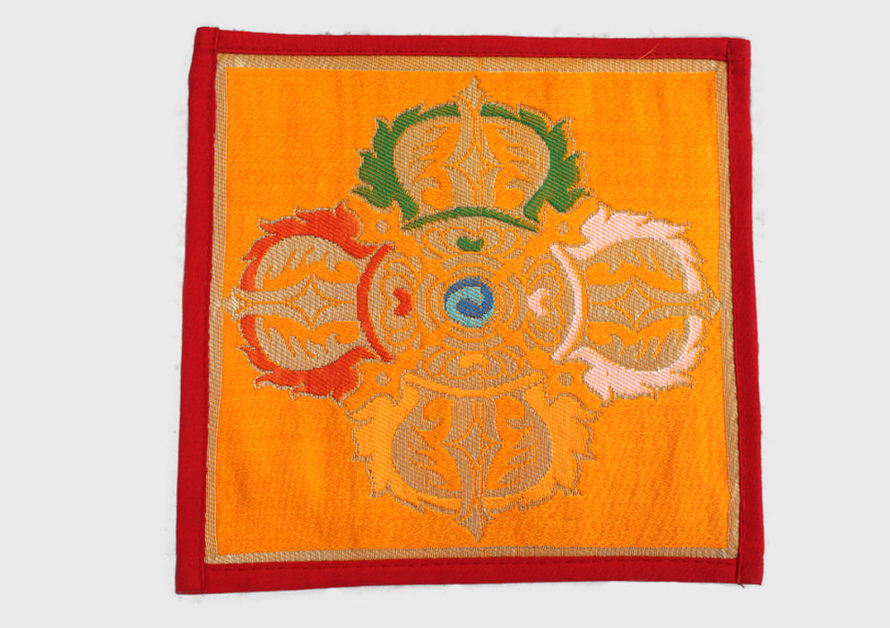 Tibetan Double Dorjee Brocade Fabric Table Altar Cloth - nepacrafts