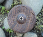 Floral Design Carved Small Round Wooden Incense Burner (4 Full Petals FDIH08) - nepacrafts