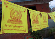 Shakyamuni Buddha Printed All Yellow Tibetan Prayer Flag - nepacrafts