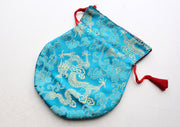 Colorful Silk Brocade Drawstring Mala Bag - nepacrafts