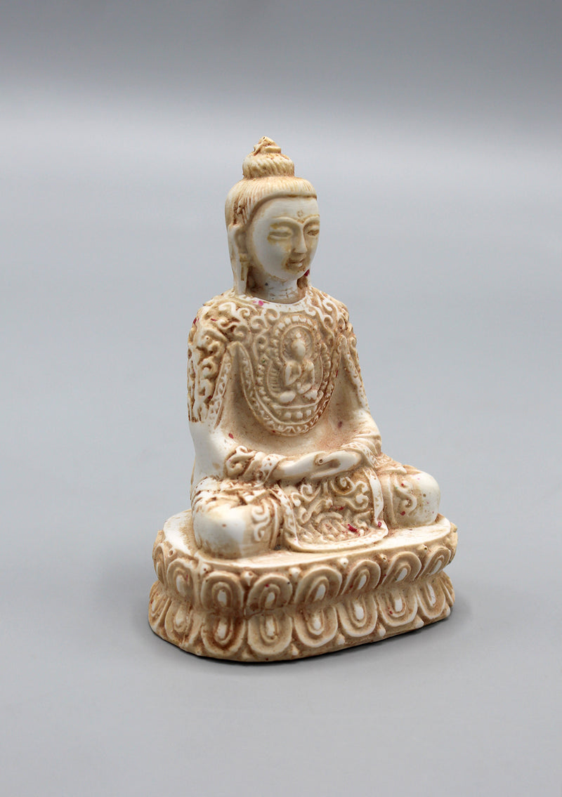 Intricate Carvings Meditating Buddha Resin Statue