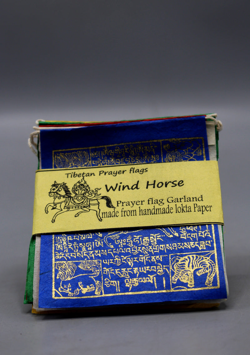 Tibetan Prayer Flags Windhorse from Handmade Lokta Paper