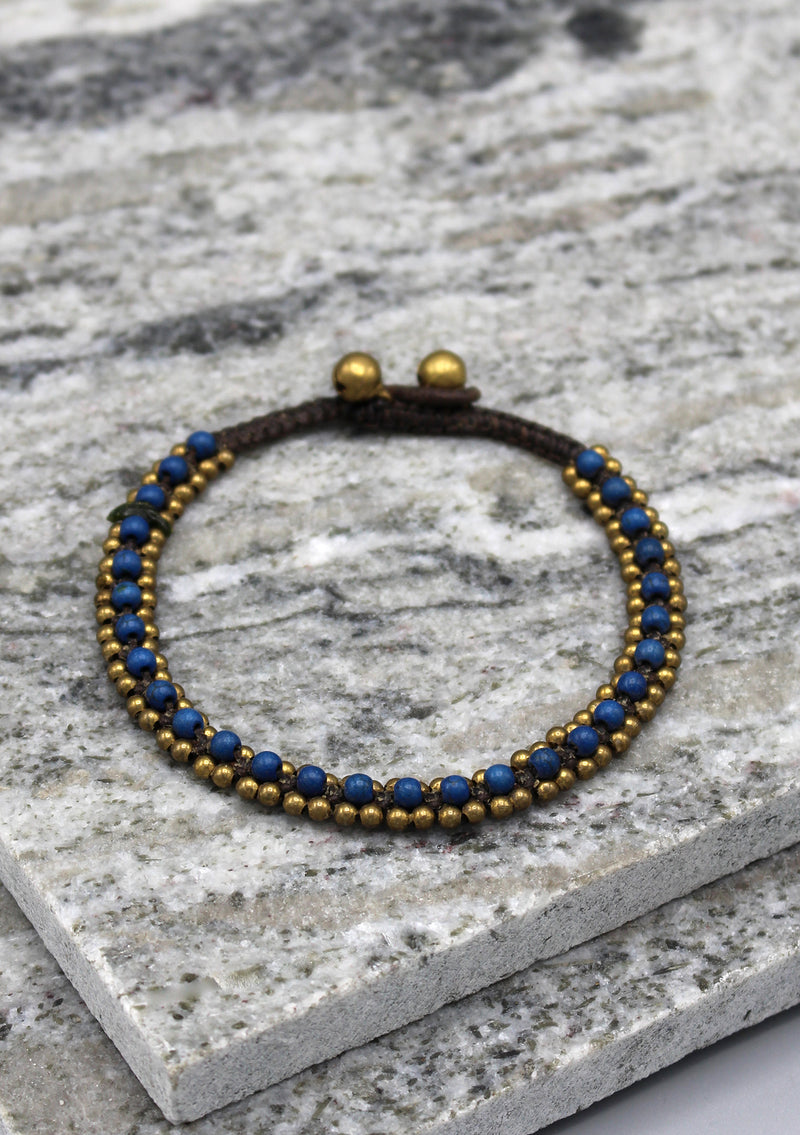 Glass Beads Brass Bell Fashionable Anklet - nepacrafts