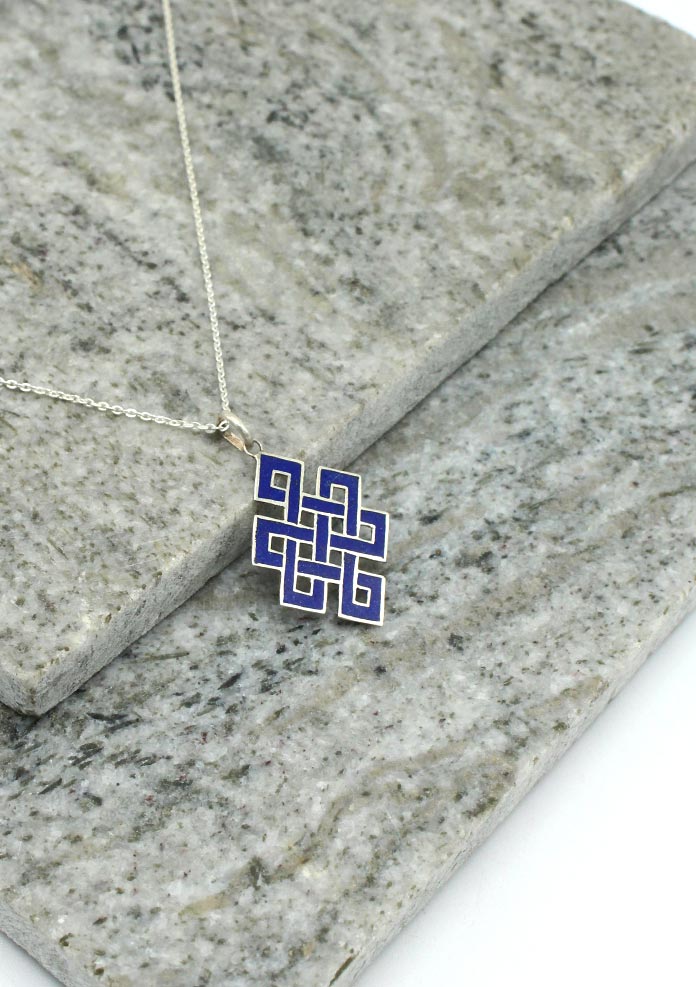 Endless Eternal Knot Pendant, Sterling Silver