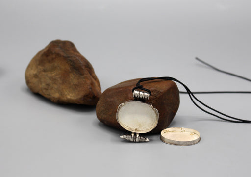 Stupa Carving Sterling Silver Ghau Pendant - nepacrafts