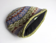 Olive Green Pure Woolen Sherpa Beanie Cap - nepacrafts