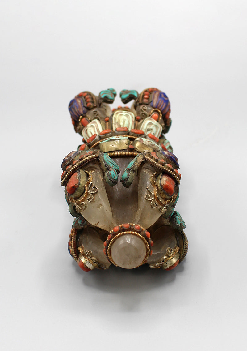 Tibetan Ritual Crystal Vajra for Buddhist Altars