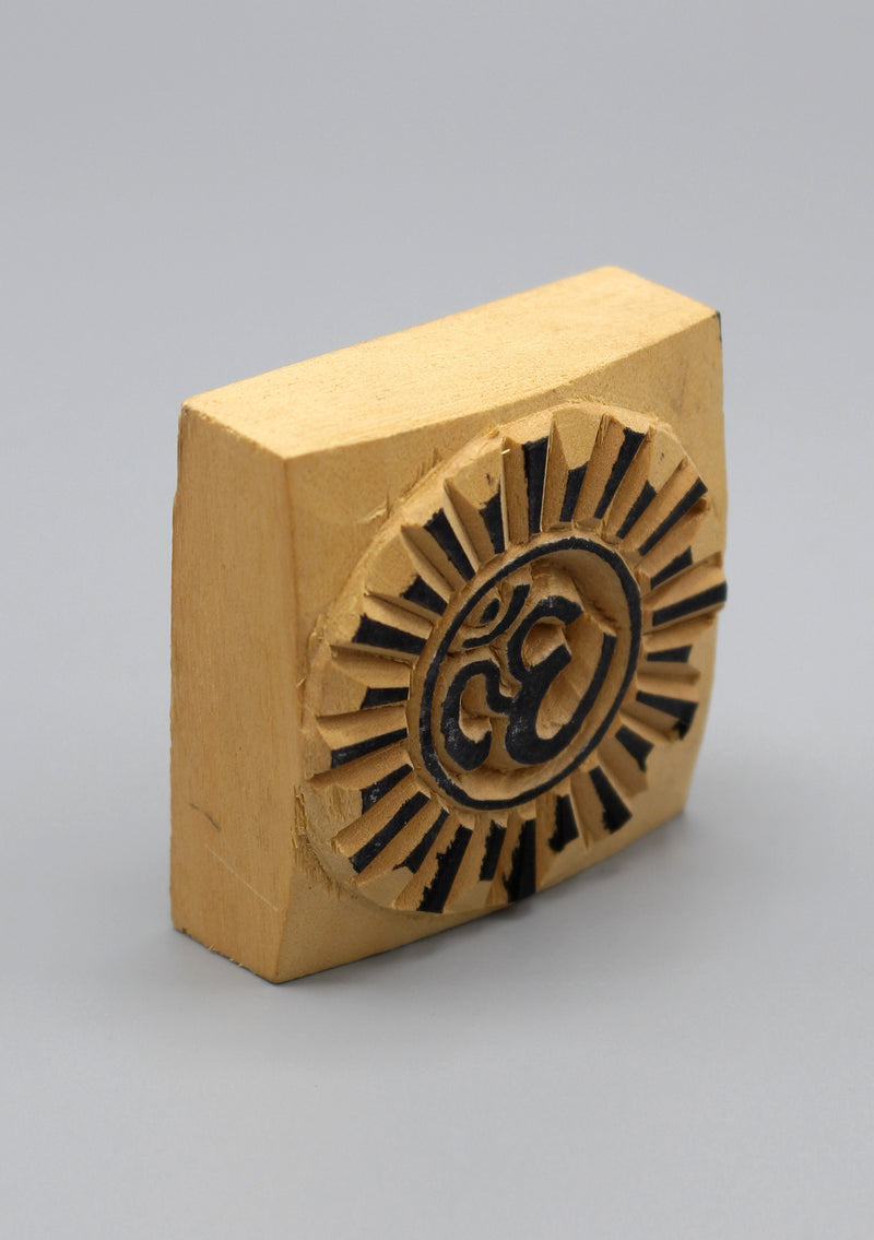 Hindu Om Wooden Block Print - nepacrafts