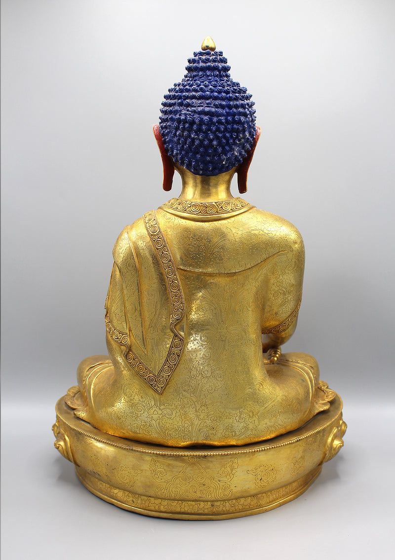 Fully Gold Plated Majestic Shakyamuni Buddha Statue