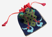 Auspicious Symbol Brocade Drawstring Jewelry Bag - nepacrafts