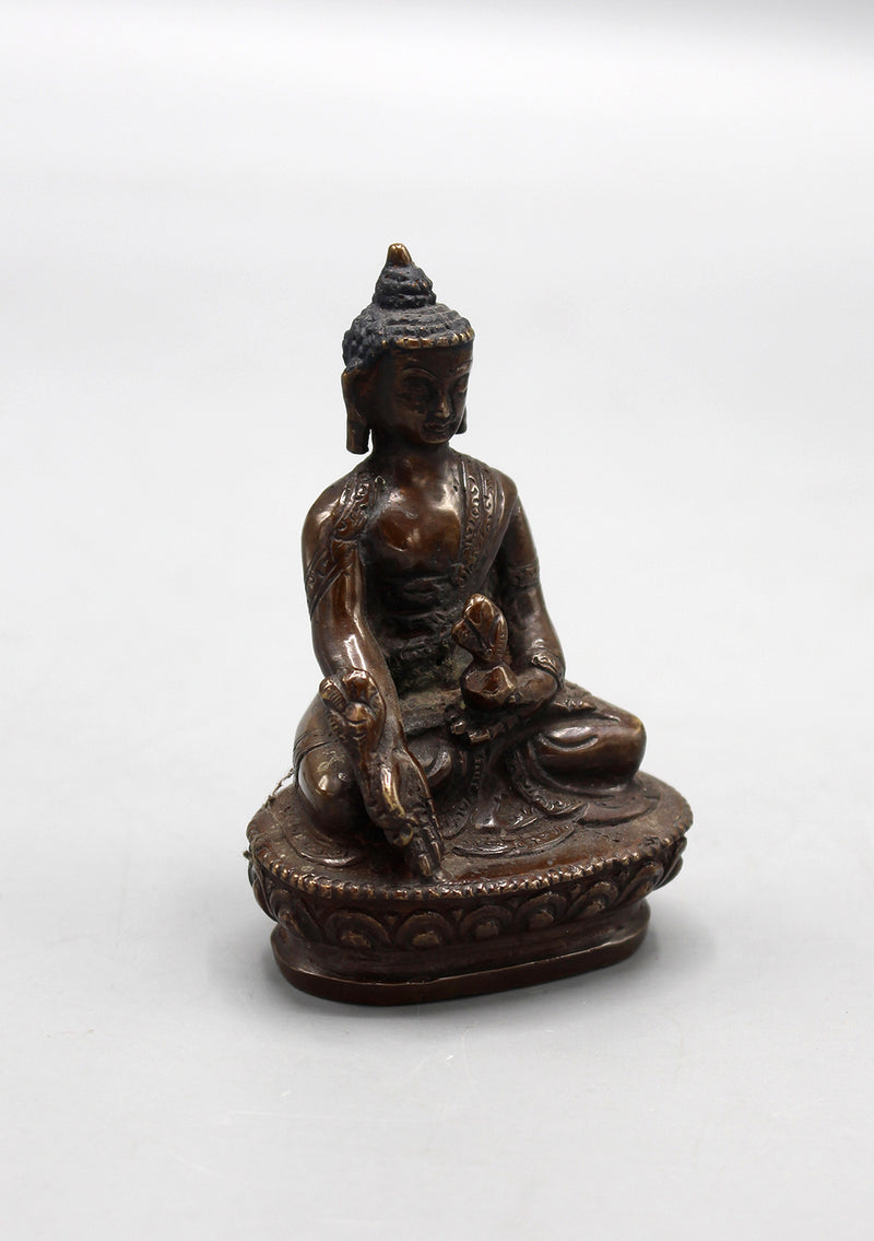 Copper Oxidized Medicine Buddha Statue 3"