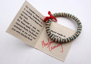 Green, Golden and White Beads Nepalese Roll on Bracelet - nepacrafts