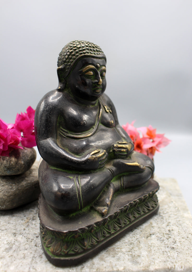 Copper Laughing Buddha Statue