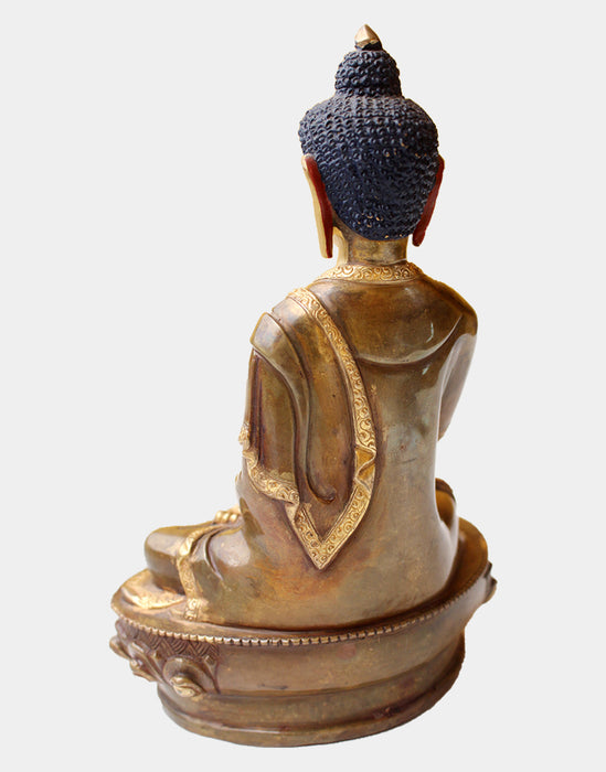 Handcrafted Gold Plated Healing Buddha Statue 8 Inch