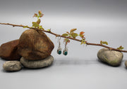 Turquoise Inlaid Leaf Sterling Silver Earrings - nepacrafts