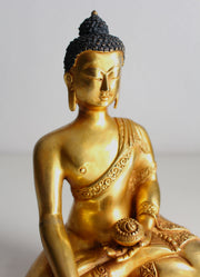 Fully Gold Plated Majestic Shakyamuni Buddha Statue, 8"High -BST381 - nepacrafts