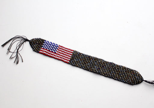 American Flag Shiney Glass Beads Unisex Bracelet - nepacrafts