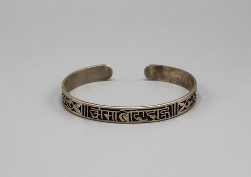Om Mani Meditation Sterling Silver Bracelet - nepacrafts