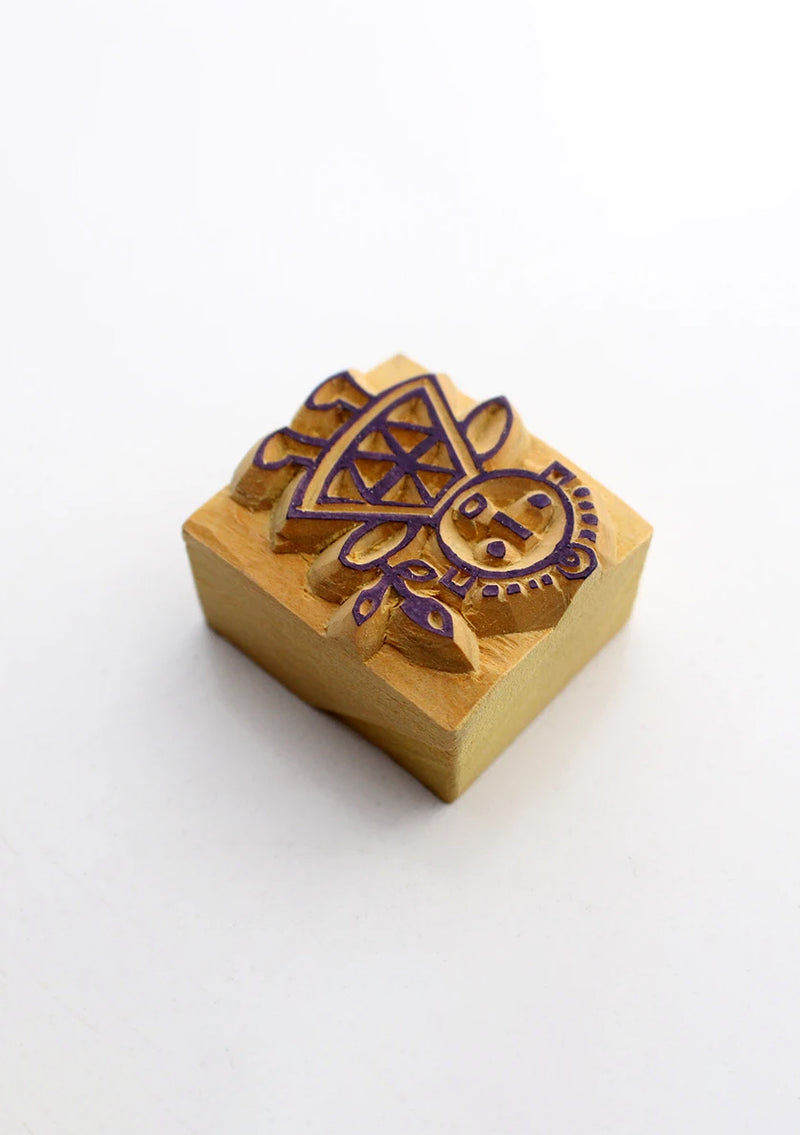 A Happy Girl Wooden Block Print for Creative Design