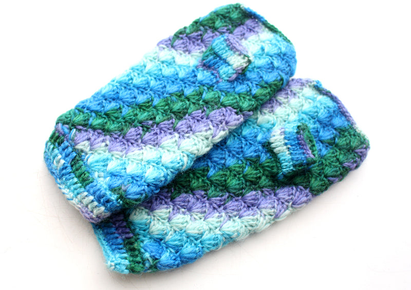 Multicolor Woolen Handwarmer, Handknit Soft Texting Gloves - nepacrafts