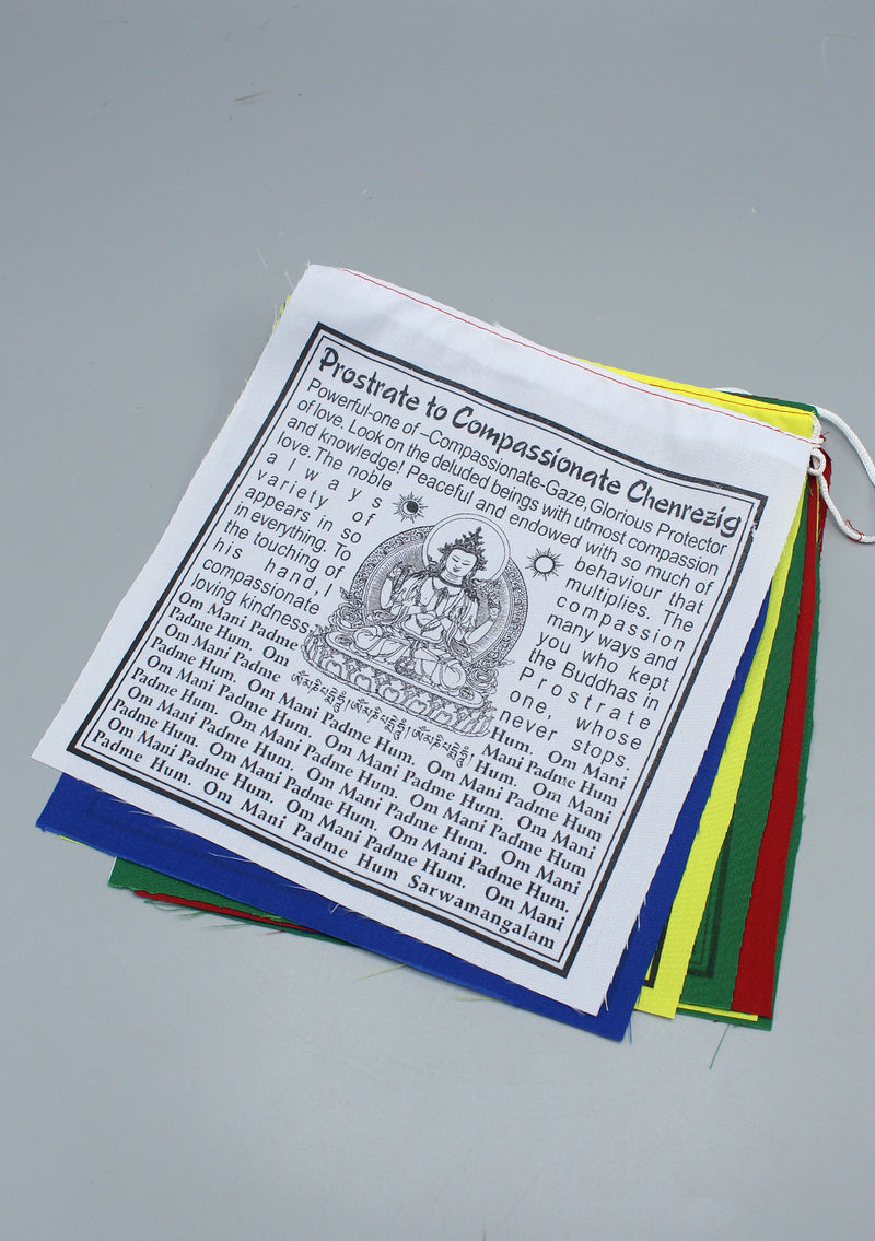 Om Mani Padme Hum Chenrezig English Prayer Flags