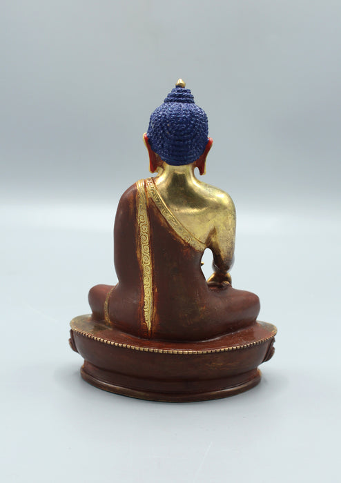 Partly Gold Plated Amitabha Buddha Statue 5.5"H