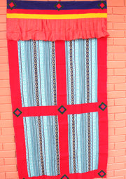 Handmade Thick Multicolor Bhutanese Woven Fabric Cotton Door Curtain - nepacrafts