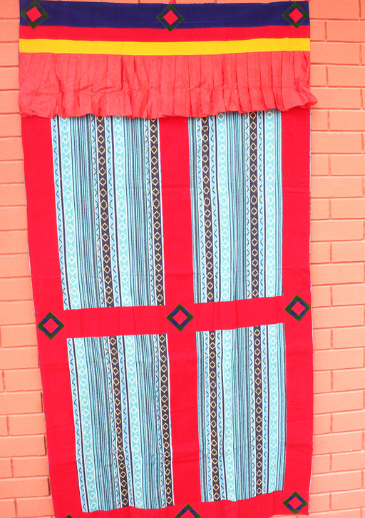 Handmade Thick Multicolor Bhutanese Woven Fabric Cotton Door Curtain - nepacrafts