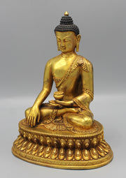 Shakyamuni Buddha Statue Fully Gold Plated - nepacrafts