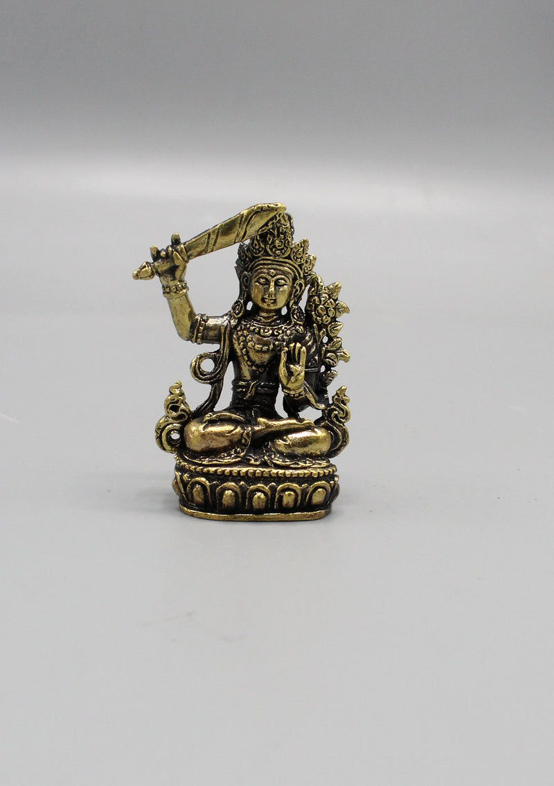 Mini Brass Manjushree Statue