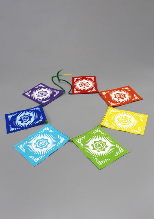 Seven Chakra  Mind Boy and Soul  Cotton Prayer Flags - nepacrafts