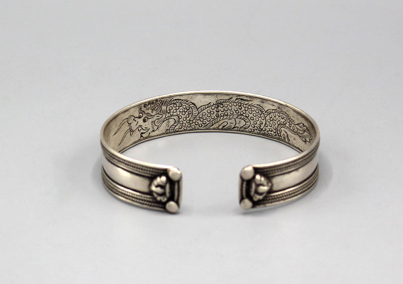Om Mani Padme Hum Silver Bracelet - nepacrafts