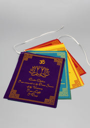 Seven Chakra with Meaningful Message Velvet Prayer Flags - nepacrafts