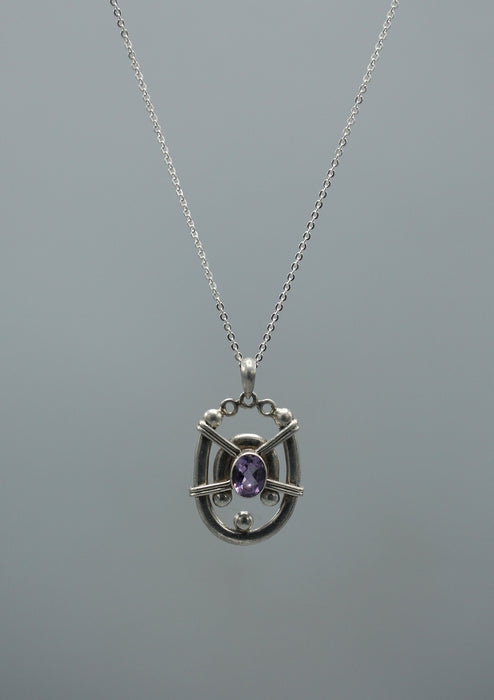 Sterling Silver 925 Amethyst Pendant Necklace
