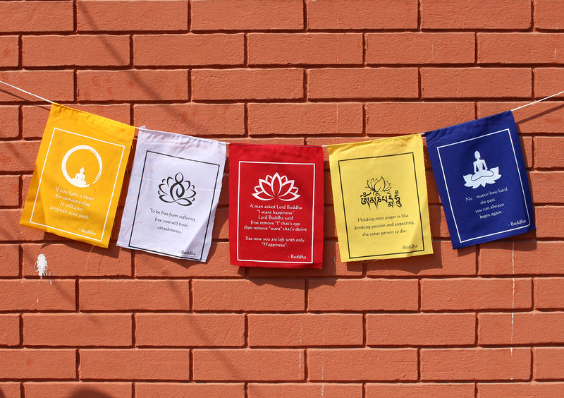 Meaningful Buddha Quote Prayer Flags