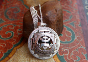 Silver Sterling Auspicious Symbol Parasol Pendant - nepacrafts