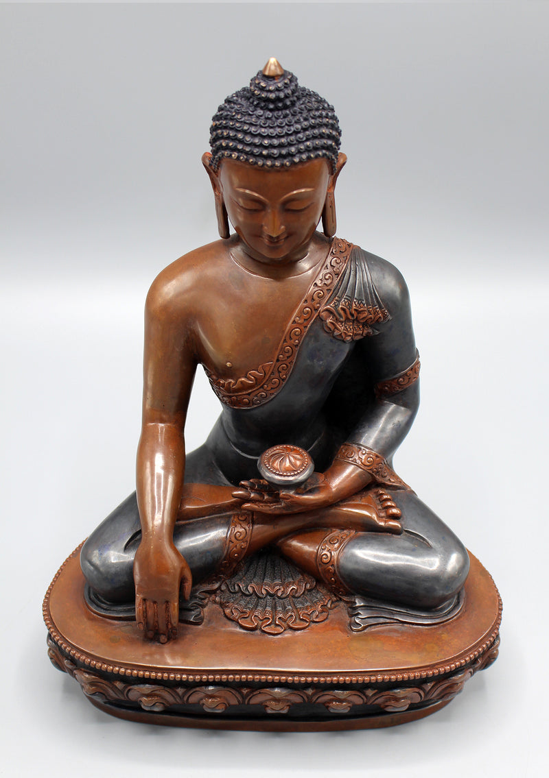 Copper Oxidized Shakyamuni Buddha Statue - nepacrafts