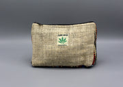 Hemp Zipper Purse with Bhutanese Design Border - nepacrafts