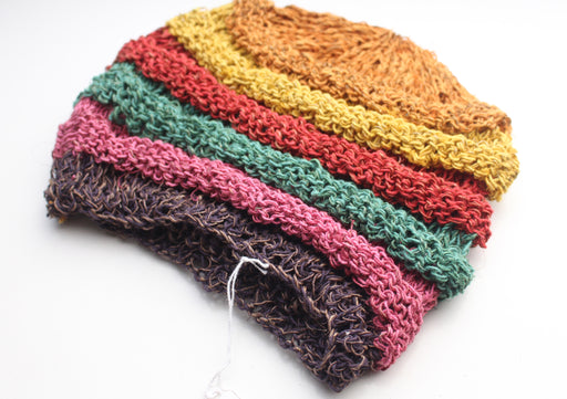 Eco Friendly and Multicolor Hemp Beanie Hat with Strip - nepacrafts