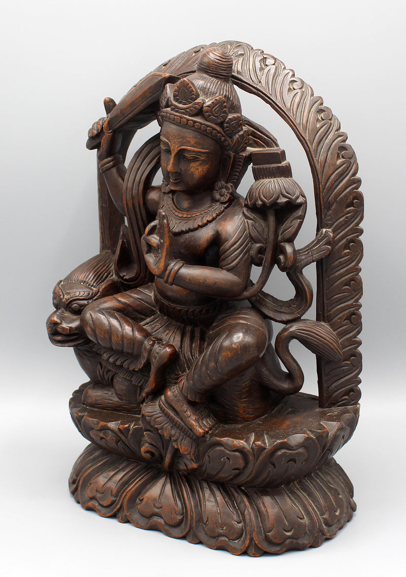 Manjushree Wooden Carving Wall Hanging Frame - nepacrafts