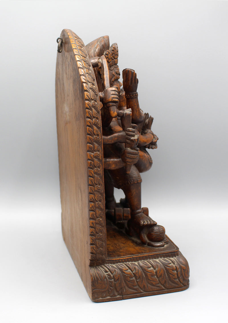 Wooden Bhairav Shakti Wall Hanging Frame - nepacrafts