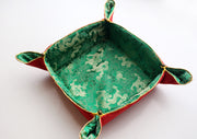 Dragon and Flower Design Silk Brocade Christmas Candy Basket - nepacrafts