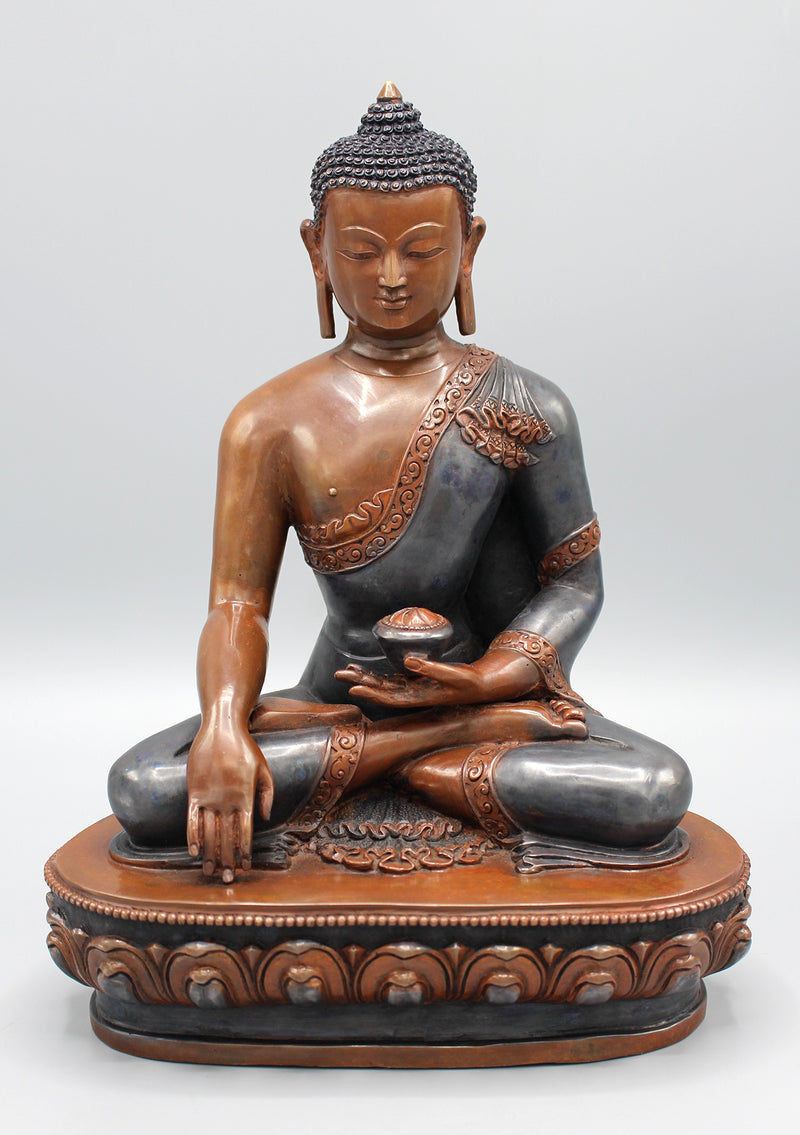 Copper Oxidized Shakyamuni Buddha Statue - nepacrafts