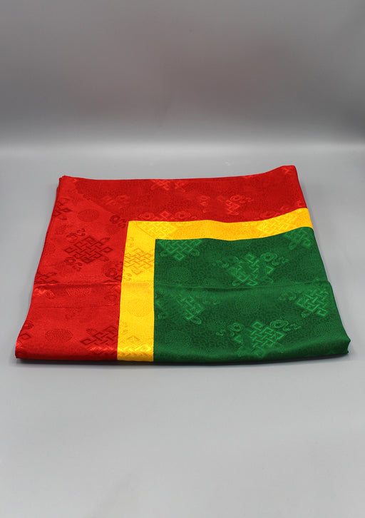 Green Silk Brocade Buddhist Shrine Cloth - nepacrafts