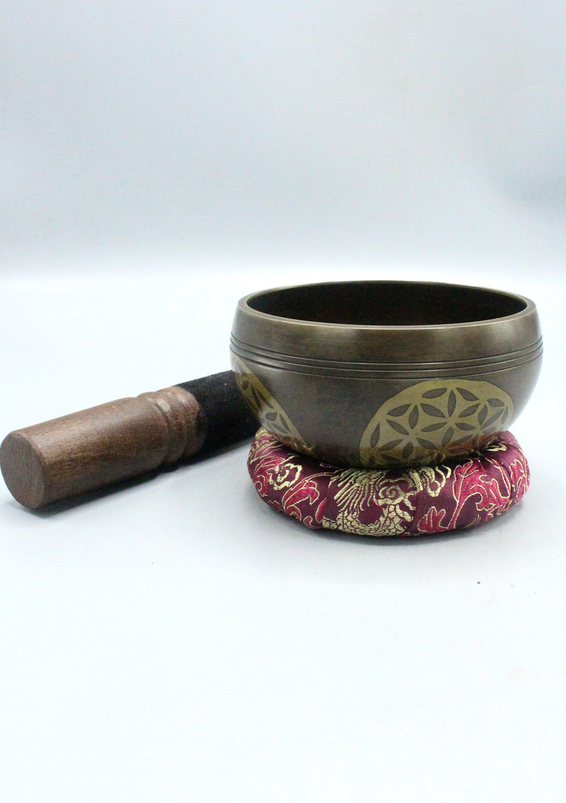 Tibetan Mandala Carved Singing Bowl