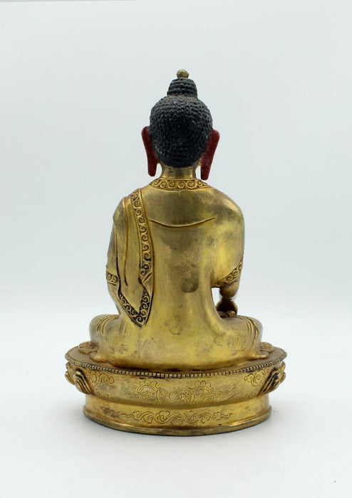 Gold Plated Shakyamuni Buddha Statue 8 Inch